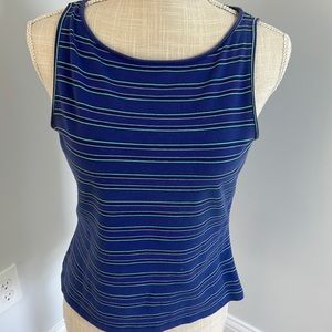 Valerie Stevens petite medium blue-ish purple striped sleeveless top